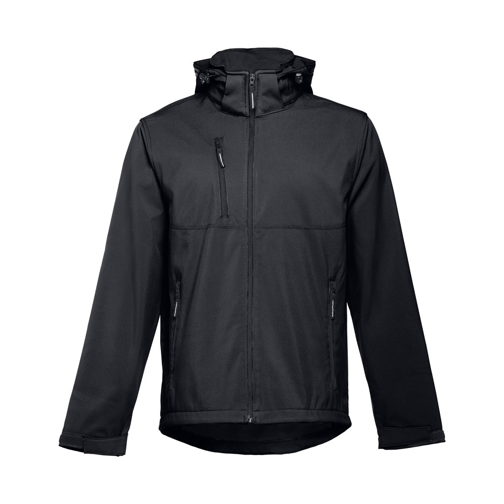 THC ZAGREB. Herren-Softshell-Jacke aus Polyester und Elastan - Schwarz