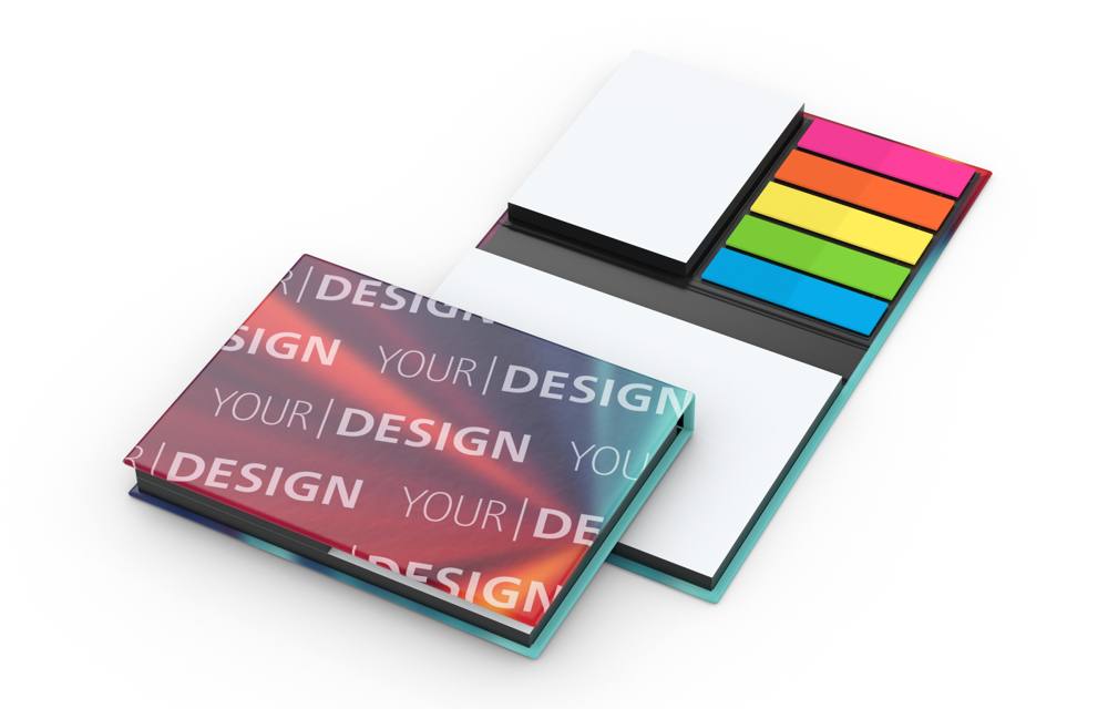 Haftnotiz-Set London Bookcover White Bestseller, matt-individuell, Farbschnitt schwarz