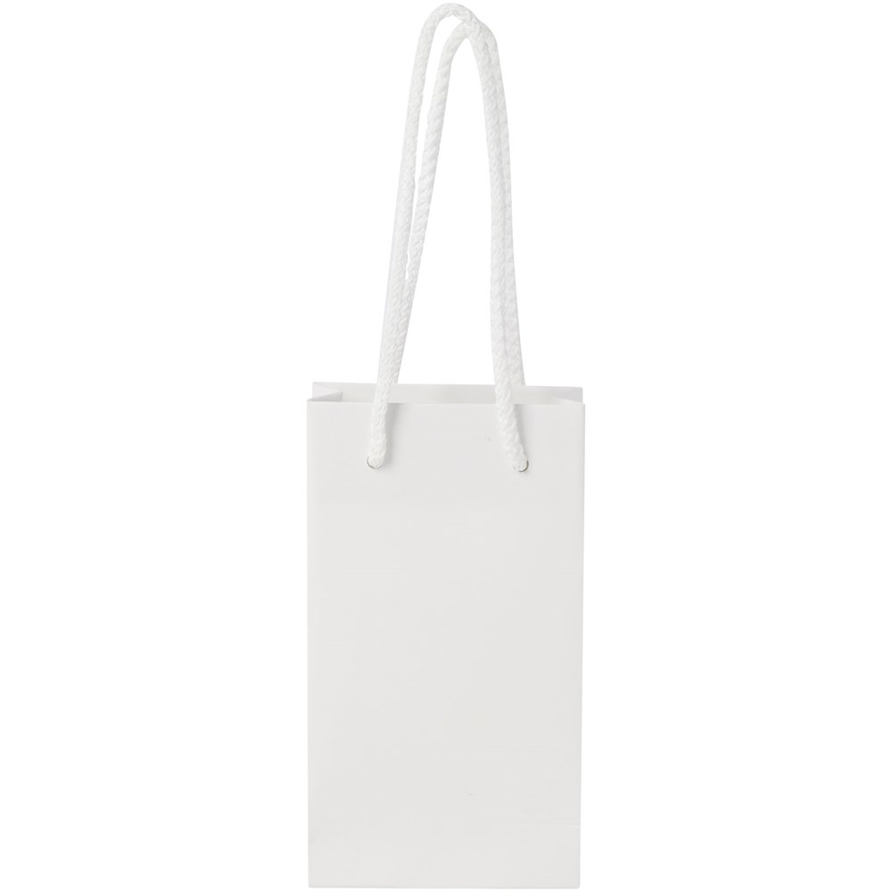 Handgefertigte 170 g/m² Integra-Papiertüte mit Kunststoff Kordelgriffen – 9,5 × 4 × 17 cm