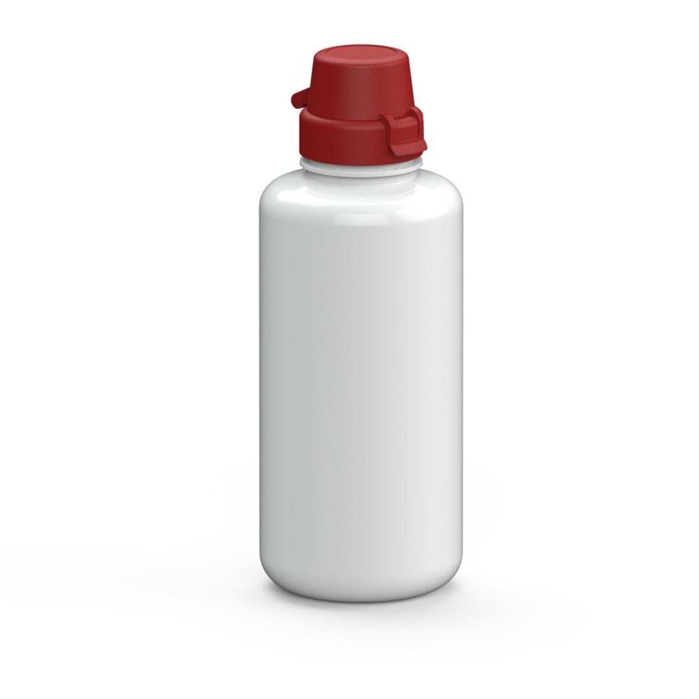 Trinkflasche "School", 1,0 l - weiß/rot