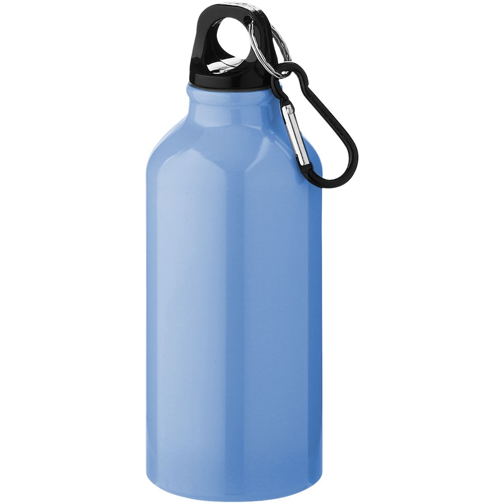 Oregon 400 ml Aluminium Trinkflasche mit Karabinerhaken - hellblau