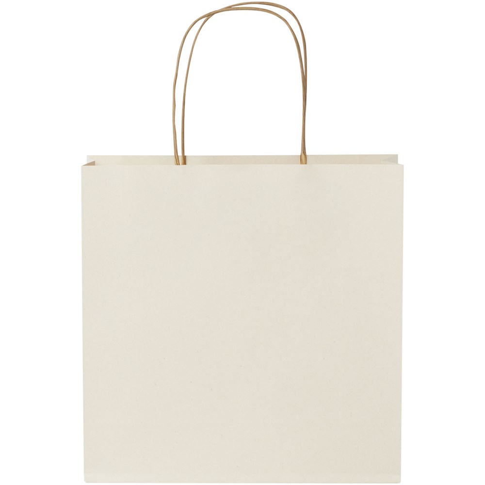 Papiertüte 150 g/m² aus landwirtschaftlichen Reststoffen mit gedrehten Griffen – 24 × 9 × 24 cm