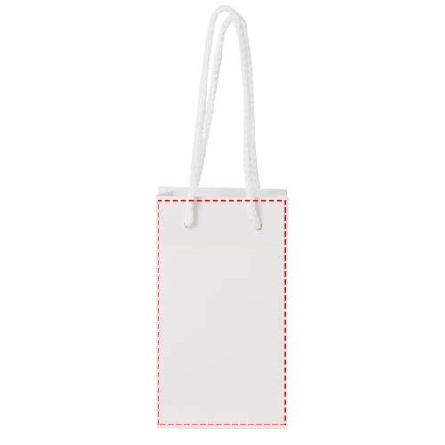 Handgefertigte 170 g/m² Integra-Papiertüte mit Kunststoff Kordelgriffen – 9,5 × 4 × 17 cm