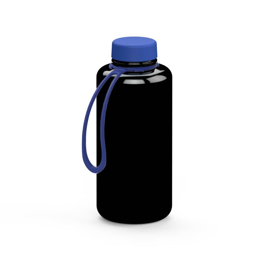 Trinkflasche "Refresh", 1,0 l, inkl. Strap - Schwarz/Blau
