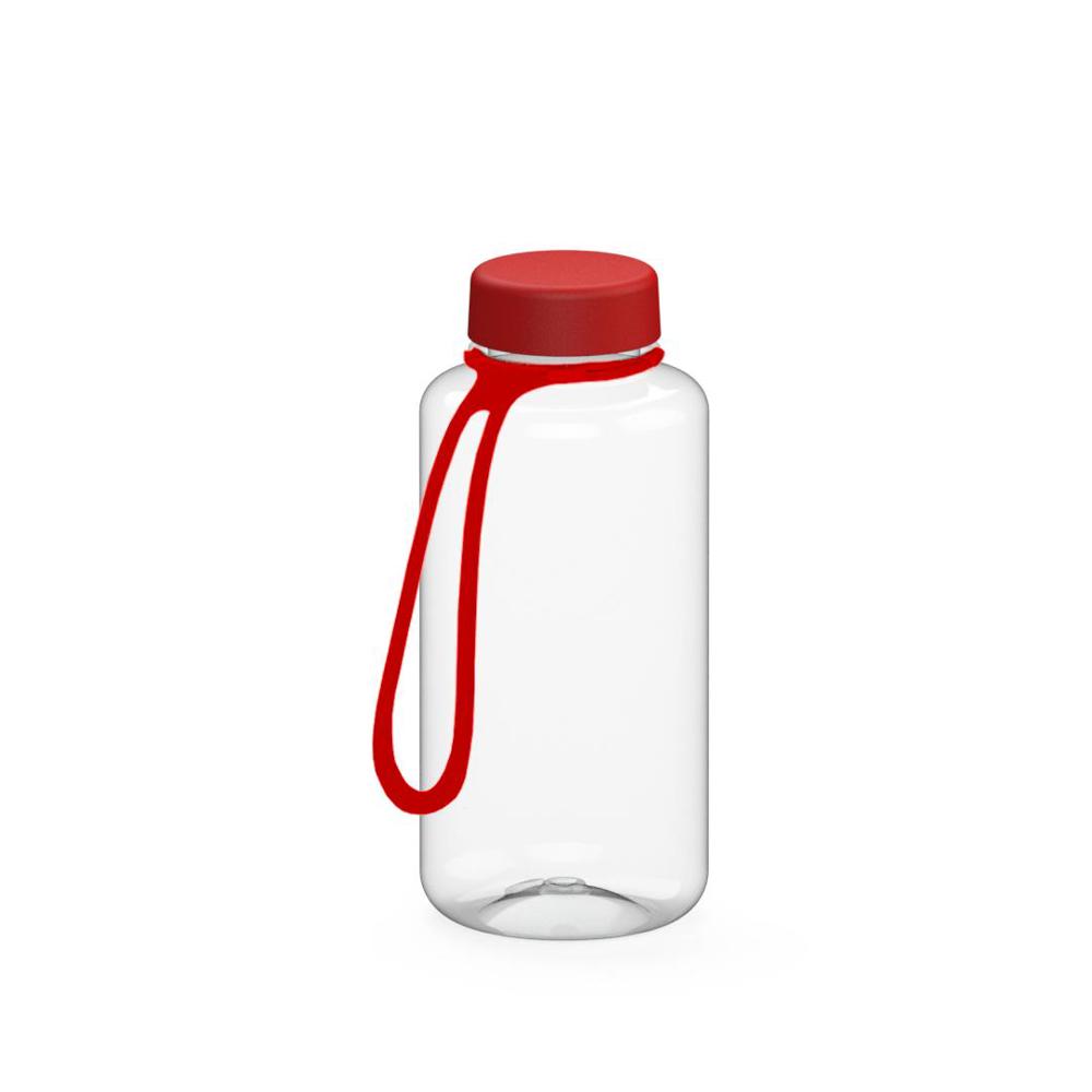 Trinkflasche "Refresh", 700 ml, inkl. Strap - transparent/rot