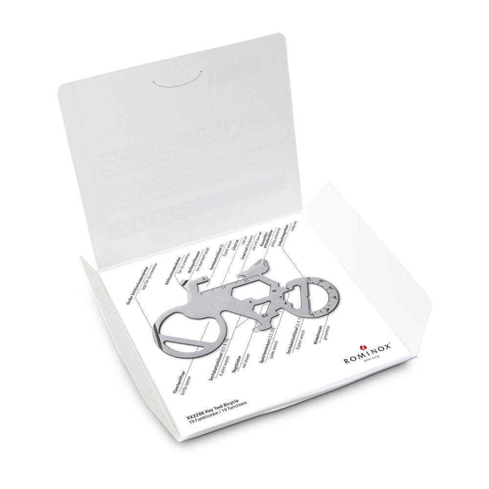 Geschenkartikel: ROMINOX® Key Tool Bicycle / Fahrrad (19 Funktionen) im Motiv-Mäppchen Danke
