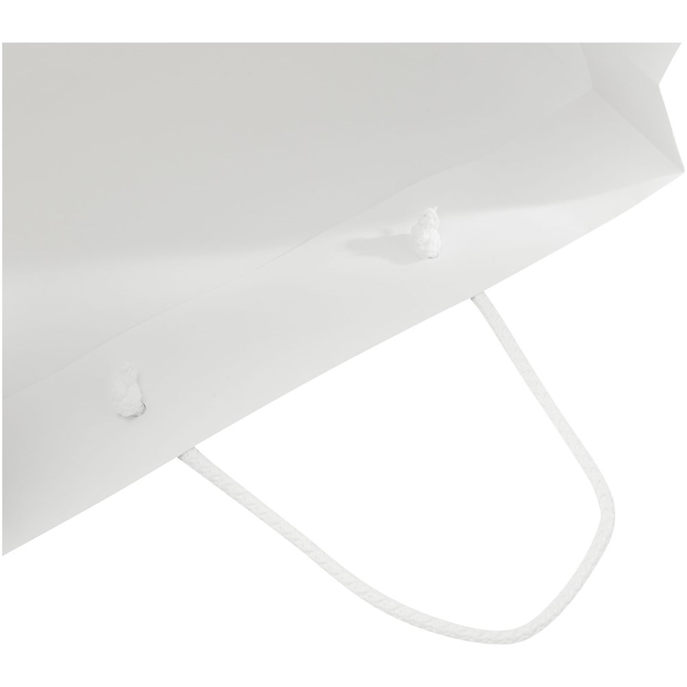 Handgefertigte 170 g/m² Integra-Papiertüte mit Kunststoff Kordelgriffen – 31 × 12 × 41 cm