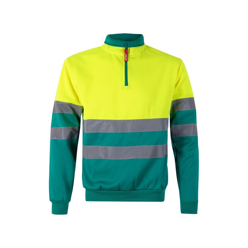VL THOR. Zweifarbiges Sweatshirt (300g/m²) aus Polyester-Fleece (100%) - grün, gelb