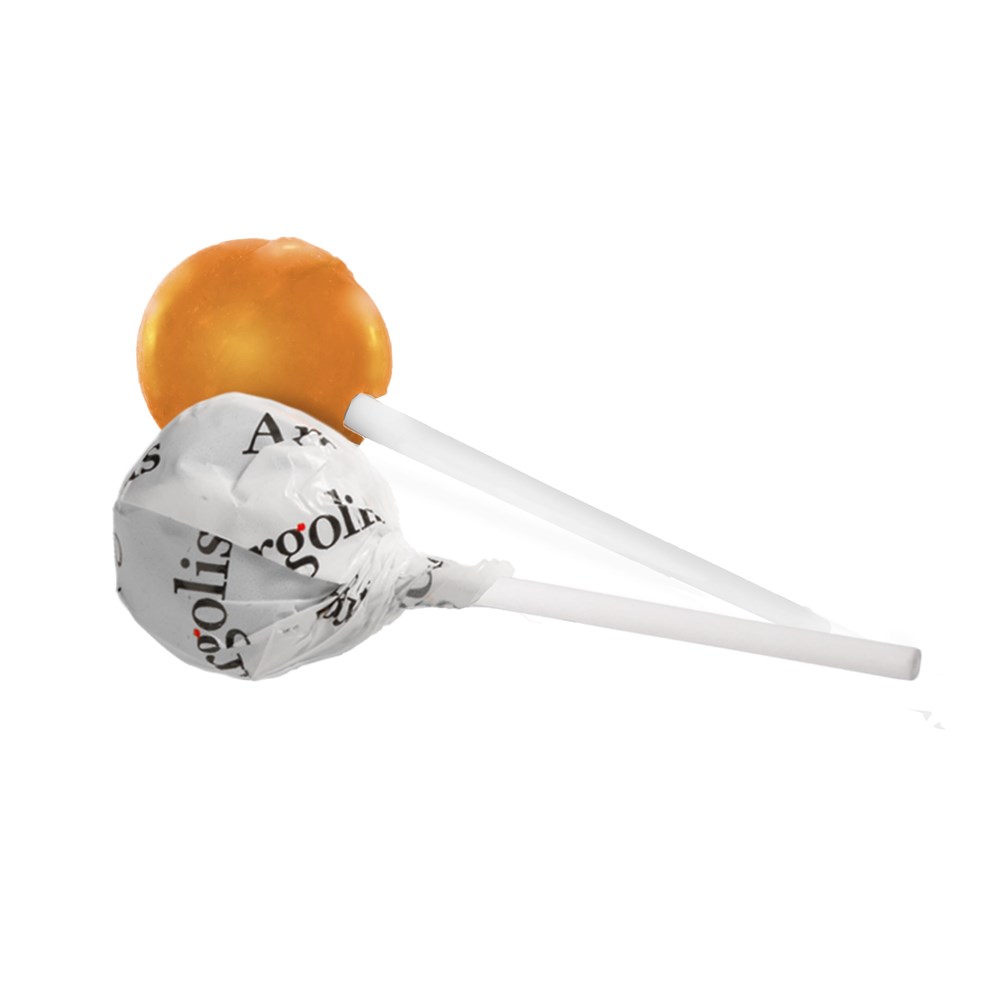 Runder Lutscher - weiß/orange