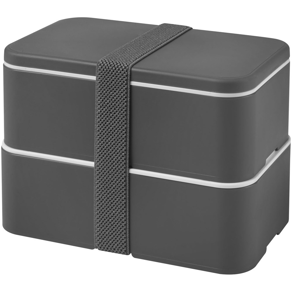 MIYO Doppel-Lunchbox - grau, grau, grau