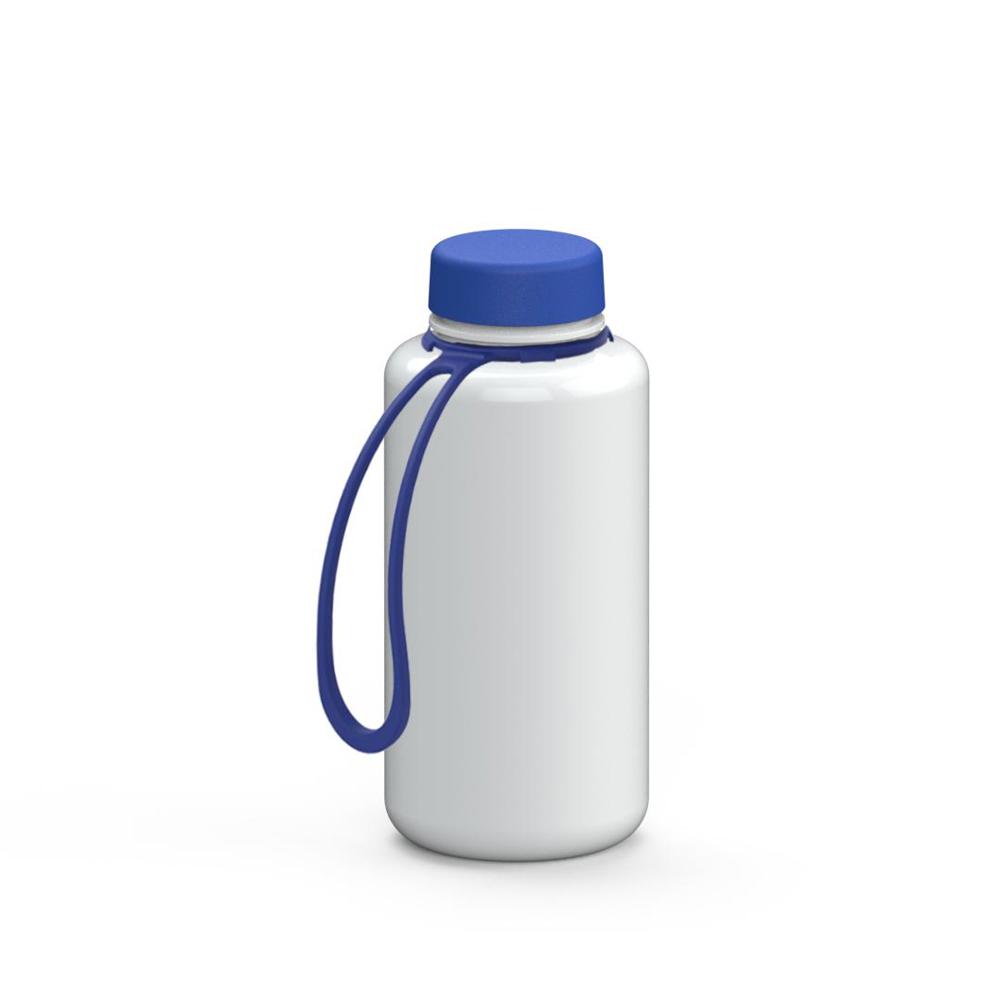 Trinkflasche "Refresh", 700 ml, inkl. Strap - weiß/blau