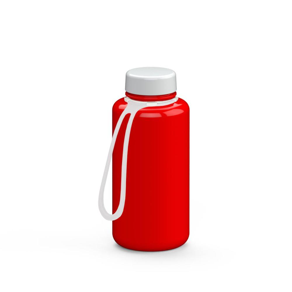 Trinkflasche "Refresh", 700 ml, inkl. Strap - rot/weiß