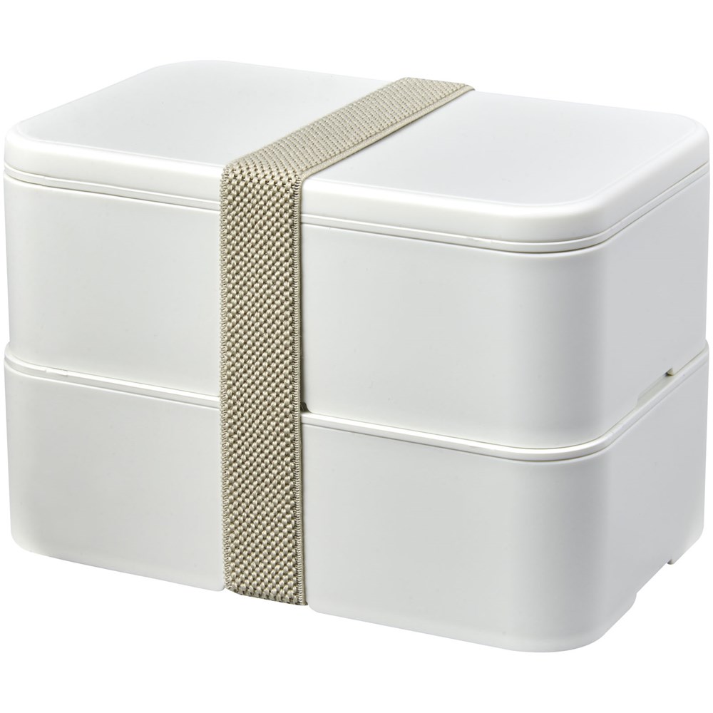 MIYO Renew 700+700 ml Doppel-Lunchbox - elfenbeinweiß, elfenbeinweiß, kieselgrau
