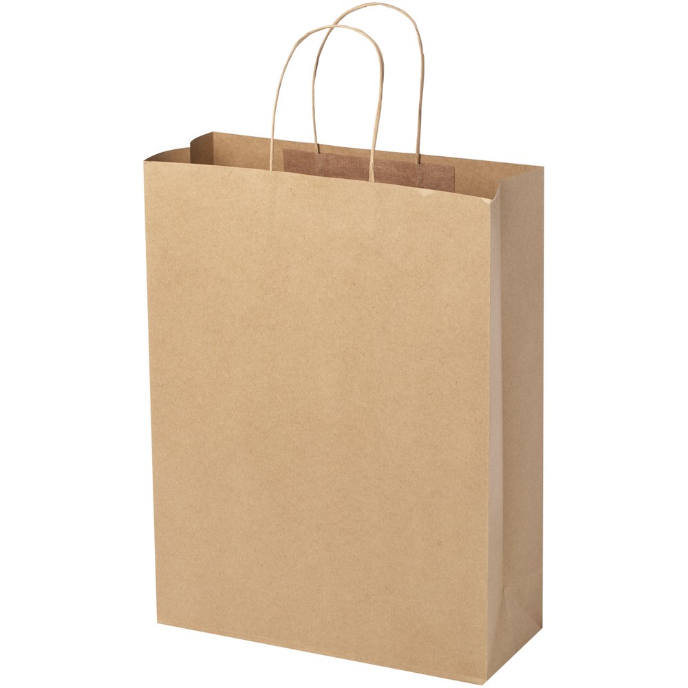 Kraftpapiertasche 120 g/m² mit gedrehten Griffen – 31 × 12 × 41 cm