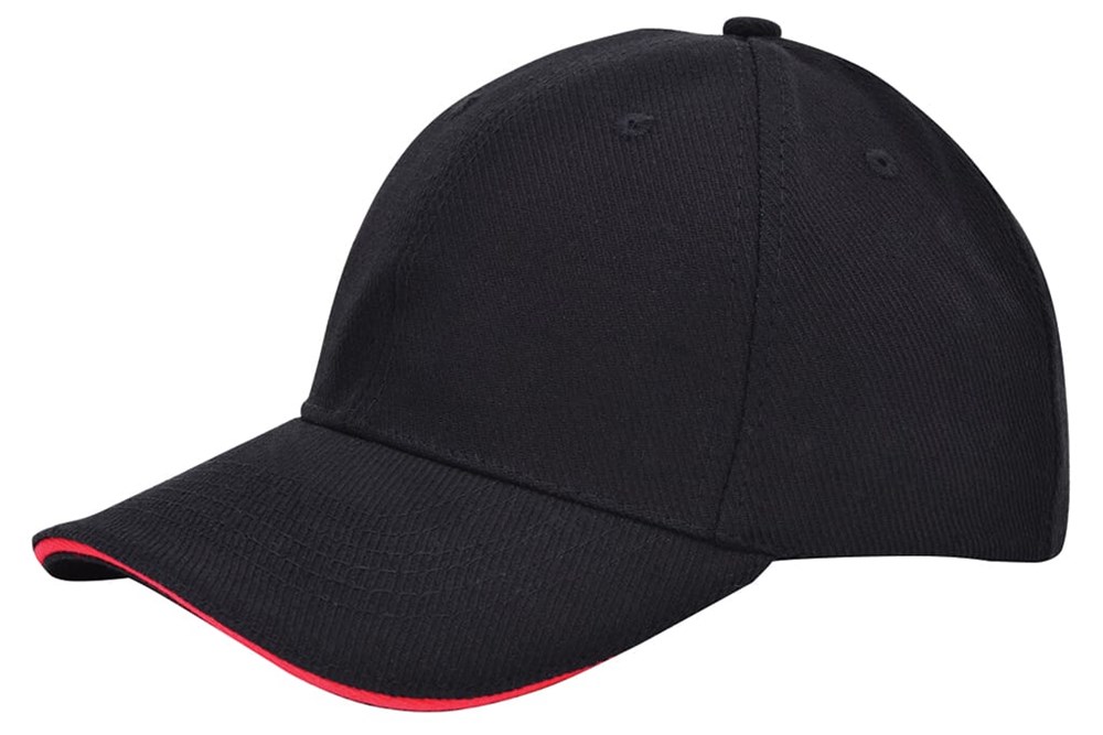 Canvas Sandwich Cap - Schwarz (Black) / Rot