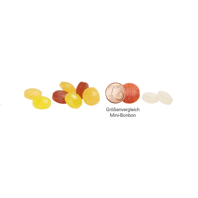 Klappdose, weiß, Mini Bonbons Fruchtmix