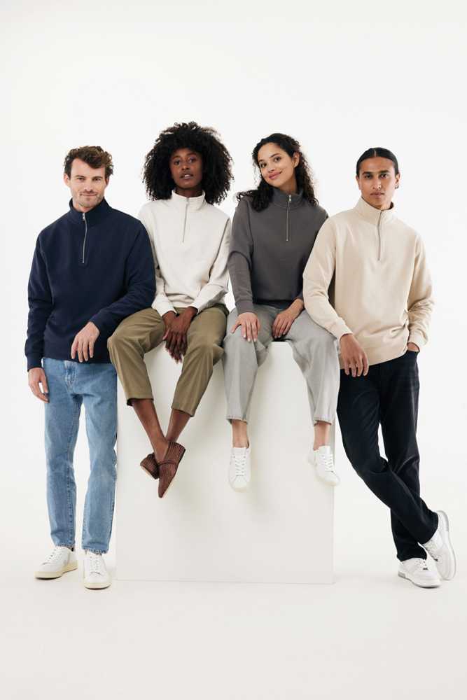 IQONIQ Elgon Quarter-Zip-Sweater aus rec. Baumwolle