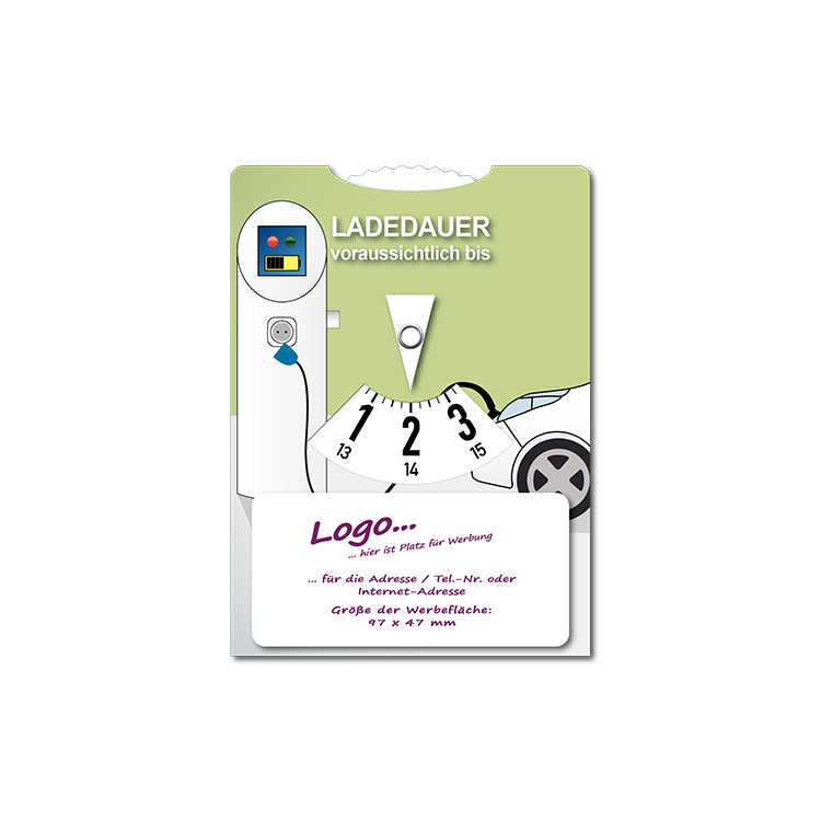 Parkscheibe (AT) mit rückseitiger Elektroladescheibe