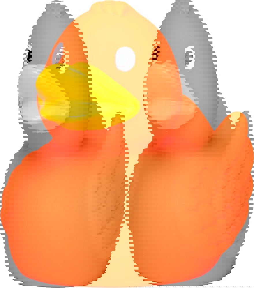 Quietsche-Ente, orange, 7,5 cm