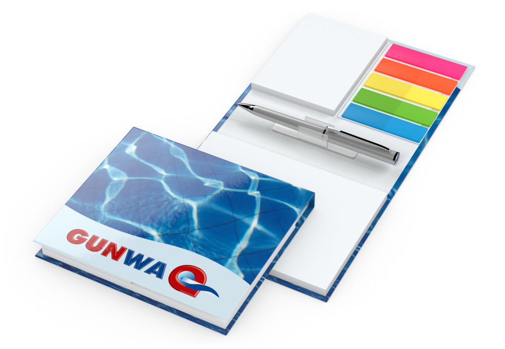 Haftnotiz-Set Amsterdam A Bookcover mit Mini-Kugelschreiber - individuell bedruckt