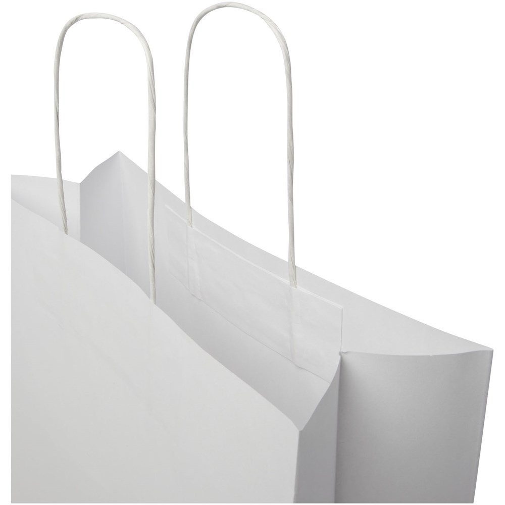 Kraftpapiertasche 120 g/m² mit gedrehten Griffen – 31 × 12 × 31 cm