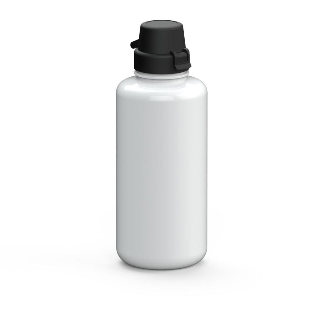 Trinkflasche "School", 1,0 l - Weiß/Schwarz
