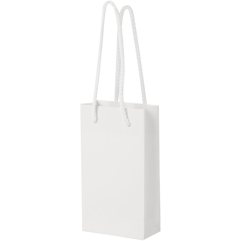 Handgefertigte 170 g/m² Integra-Papiertüte mit Kunststoff Kordelgriffen – 9,5 × 4 × 17 cm