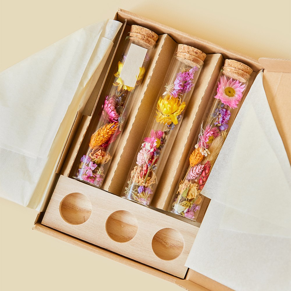 Dried Flowers - Trio tube & wood, Rosa