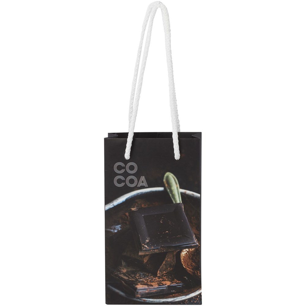 Handgefertigte 170 g/m² Integra-Papiertüte mit Kunststoff Kordelgriffen – 9,5 × 4 × 17 cm