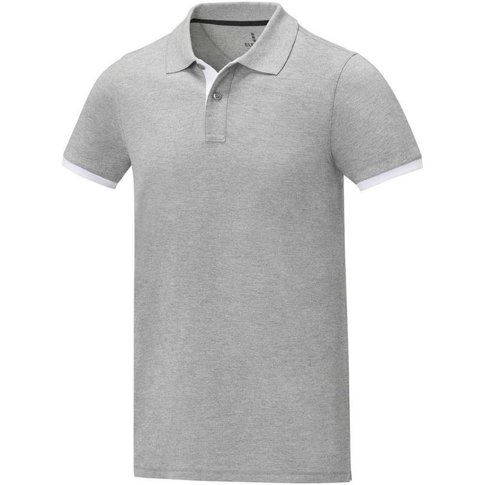 Morgan Polo für Herren, zweifarbig - heather grau