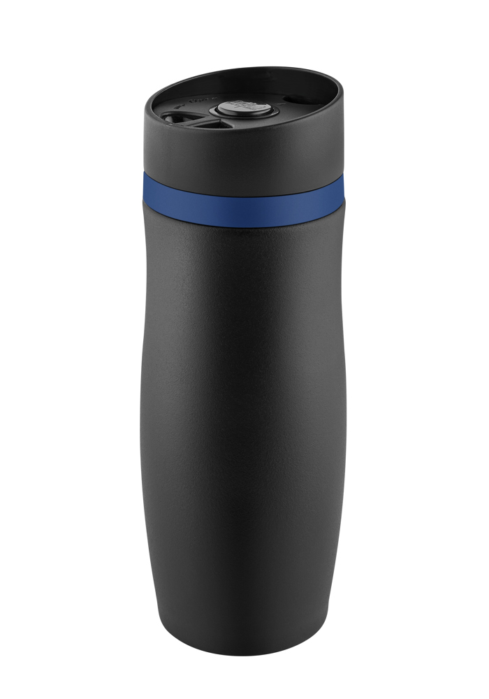 Metmaxx® Thermobecher "CremaExtensaNero" schwarz/Ring schwarz - schwarz / blau