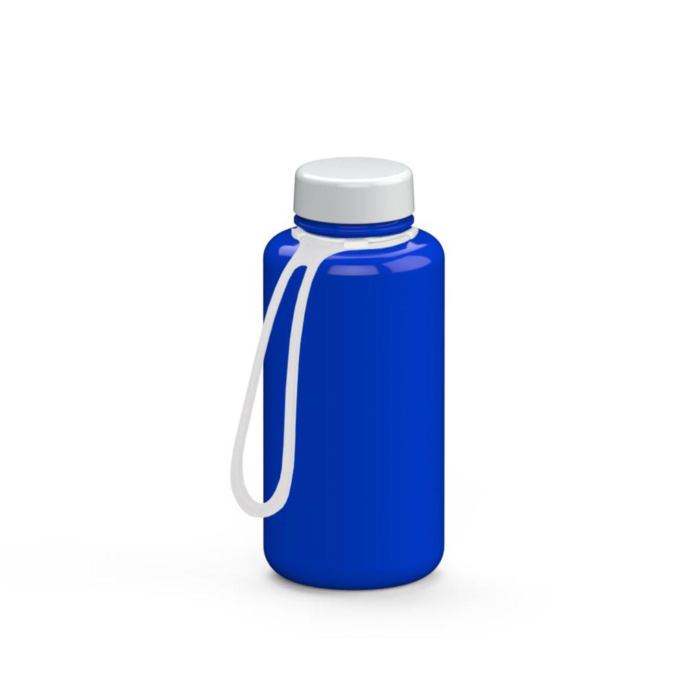 Trinkflasche "Refresh", 700 ml, inkl. Strap - blau/weiß