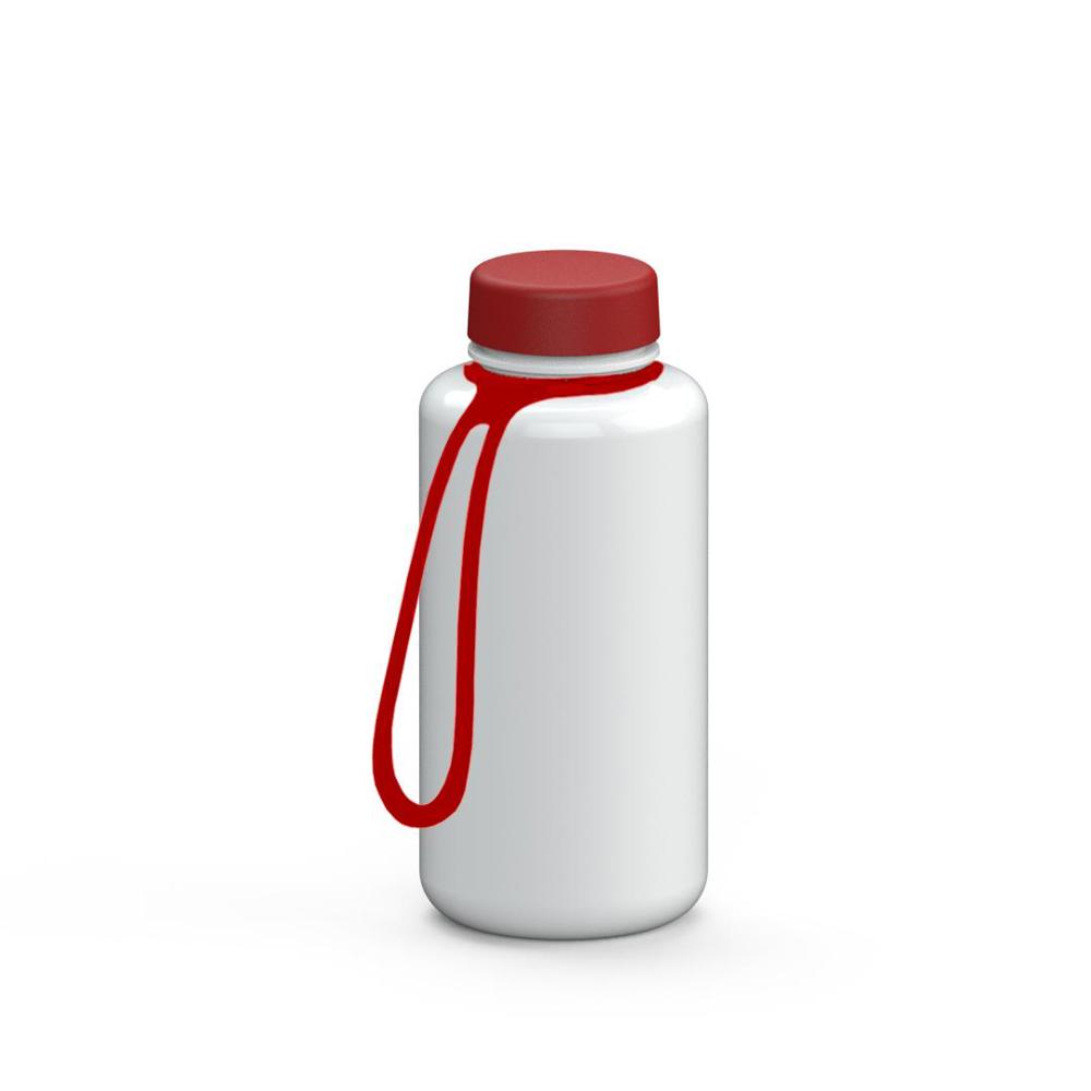 Trinkflasche "Refresh", 700 ml, inkl. Strap - weiß/rot