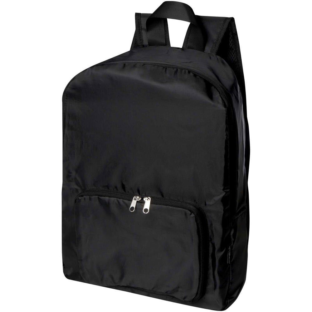 EcoFold faltbarer RPET Rucksack 15 L - Schwarz