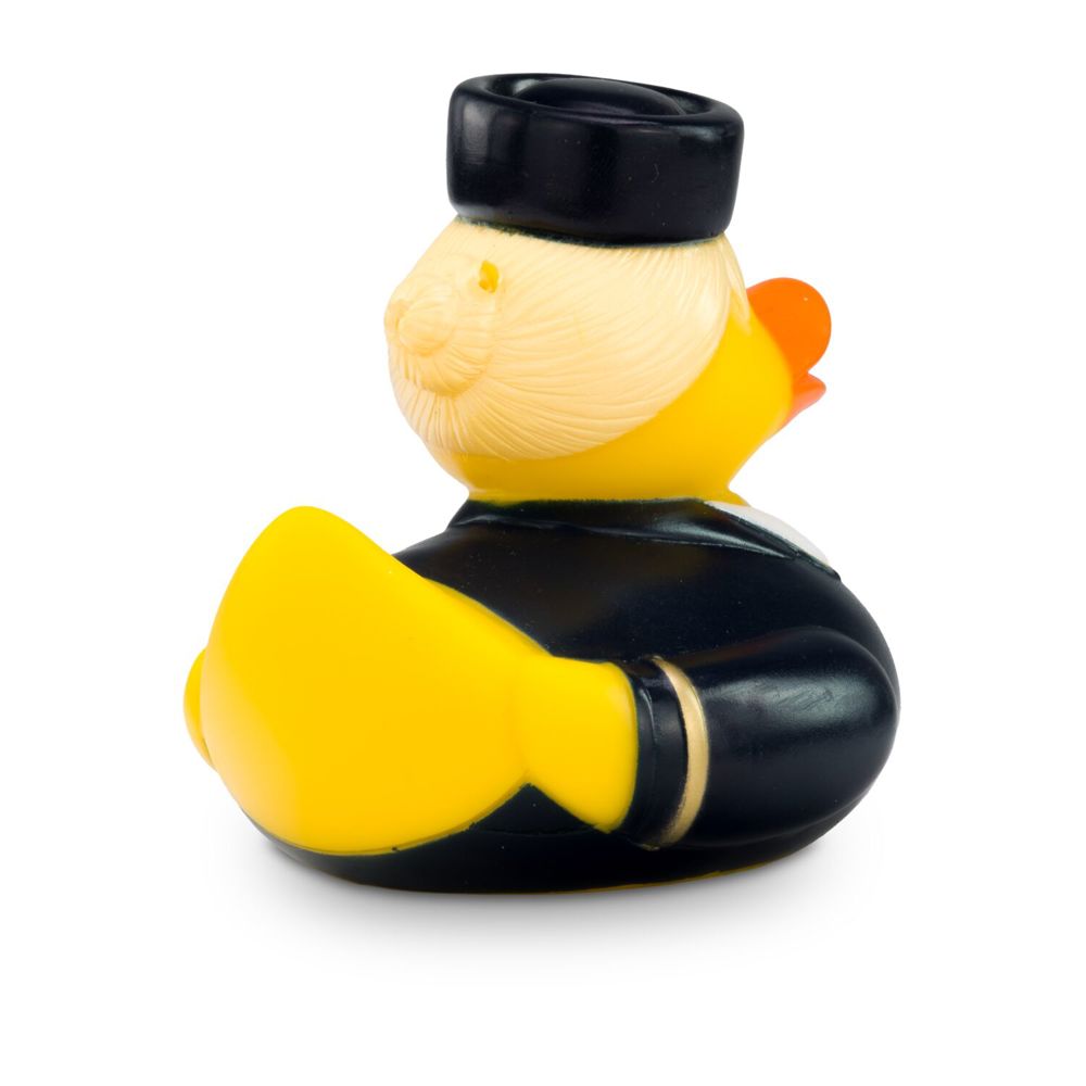 Werbeente Steffi Stewardess mit gelbem Halstuch