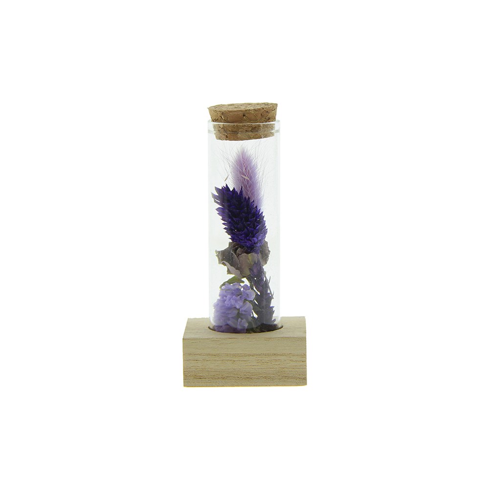Dried Flowers - Single tube & wood - lila