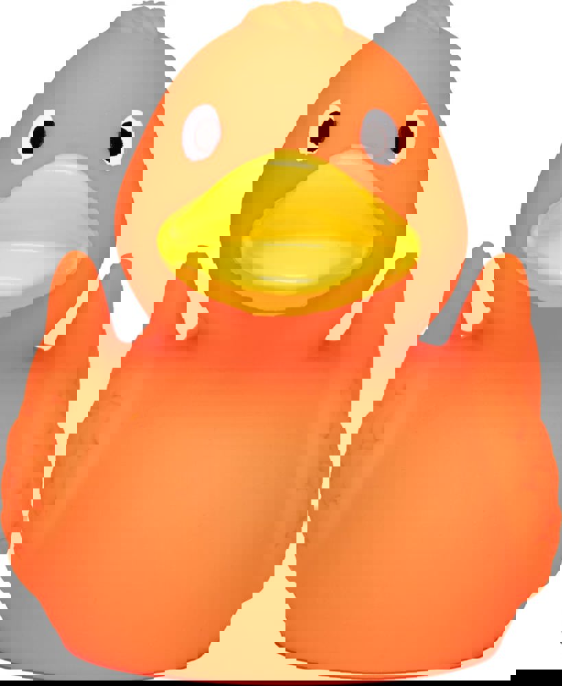 Quietsche-Ente, orange, 7,5 cm