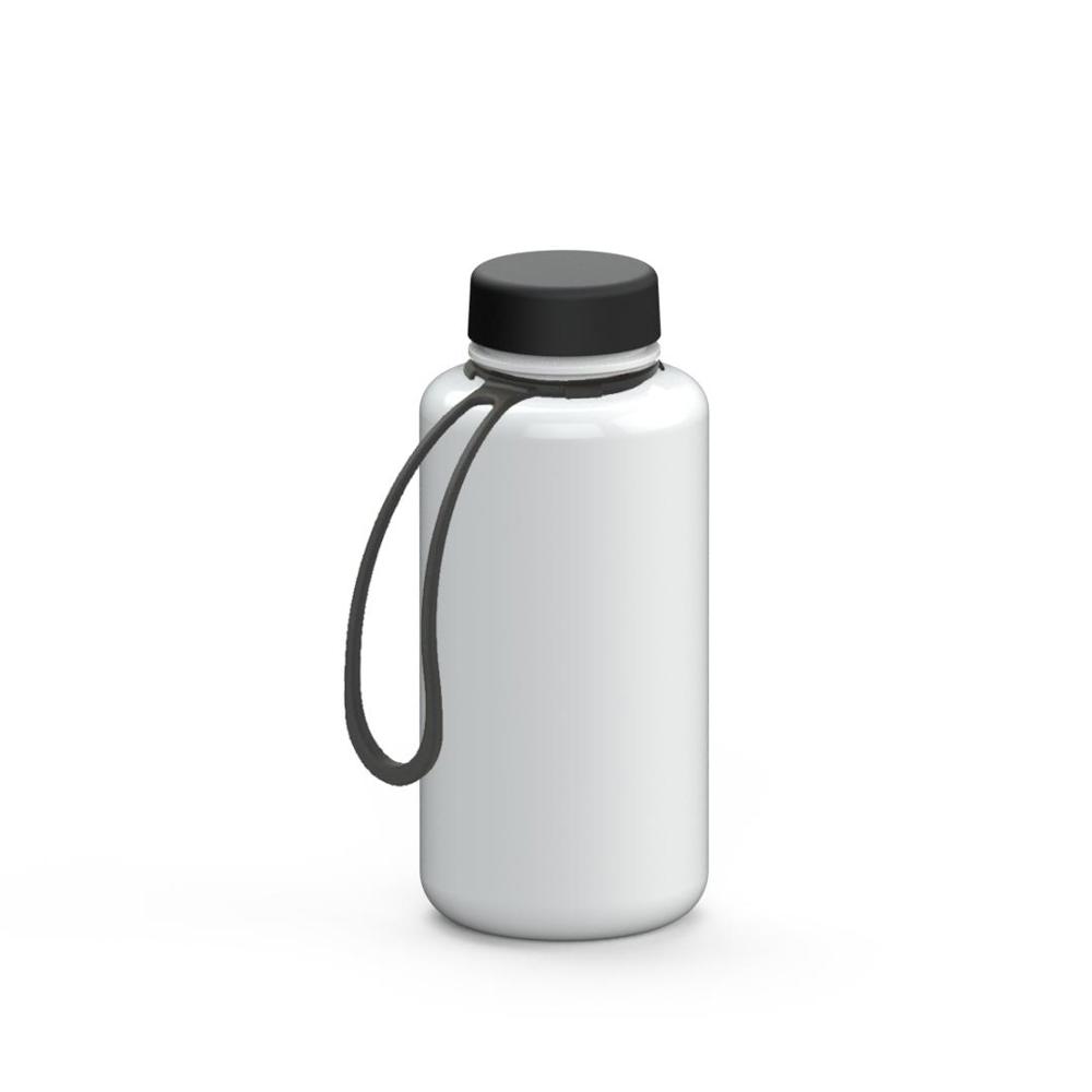 Trinkflasche "Refresh", 700 ml, inkl. Strap - Weiß/Schwarz