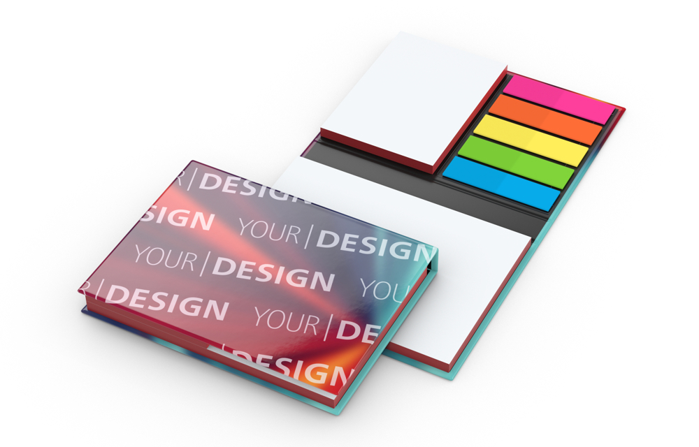 Haftnotiz-Set London Bookcover White Bestseller, gloss-individuell, Farbschnitt rot