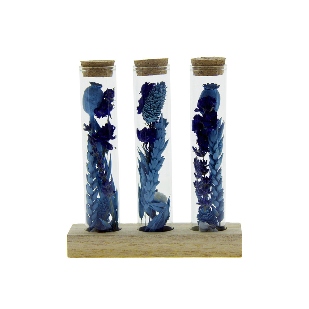 Dried Flowers - Trio tube & wood - Dark blue