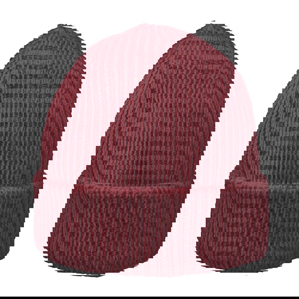Luxury Fine Rib Beanie - Burgunderrot