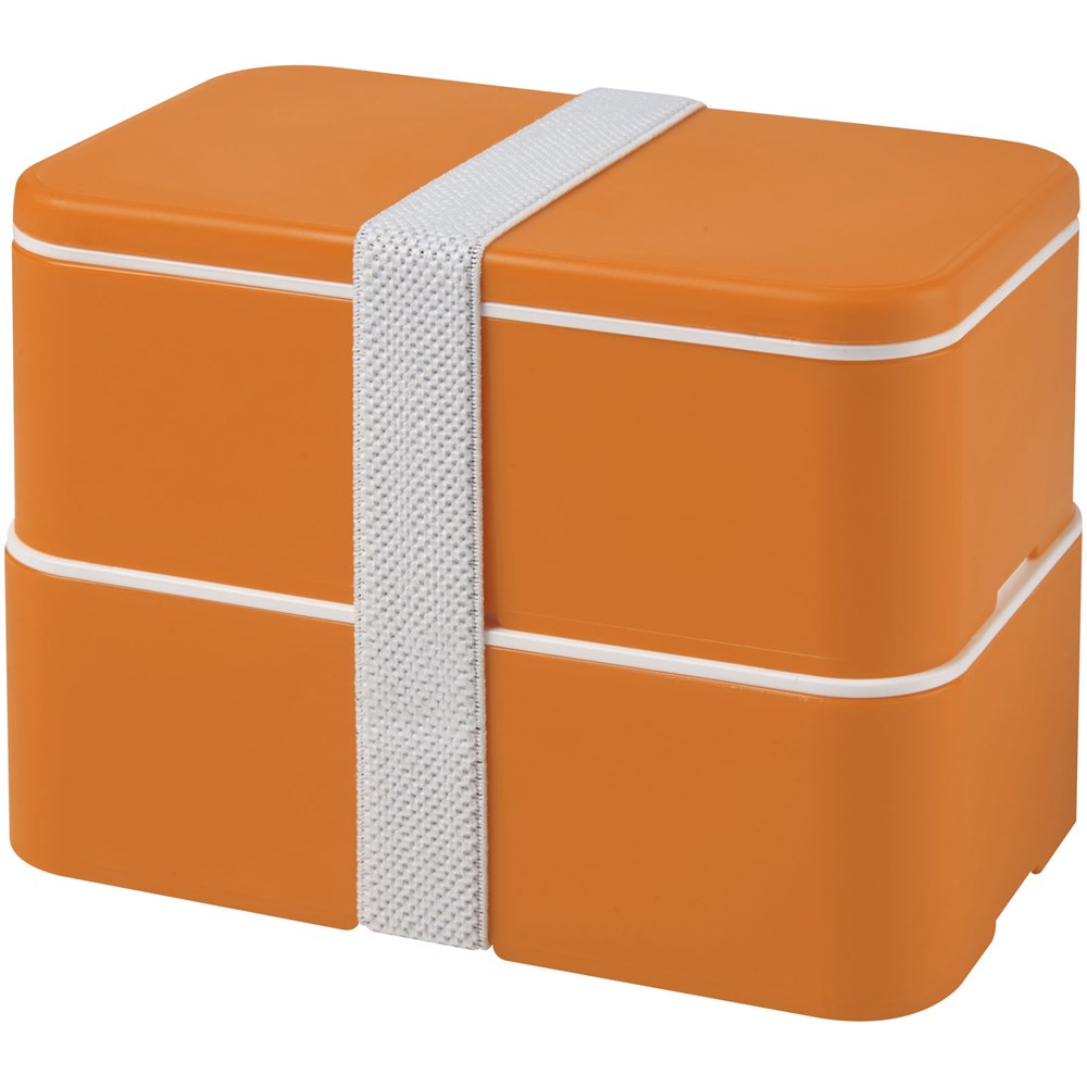 MIYO Doppel-Lunchbox - orange, orange, weiss