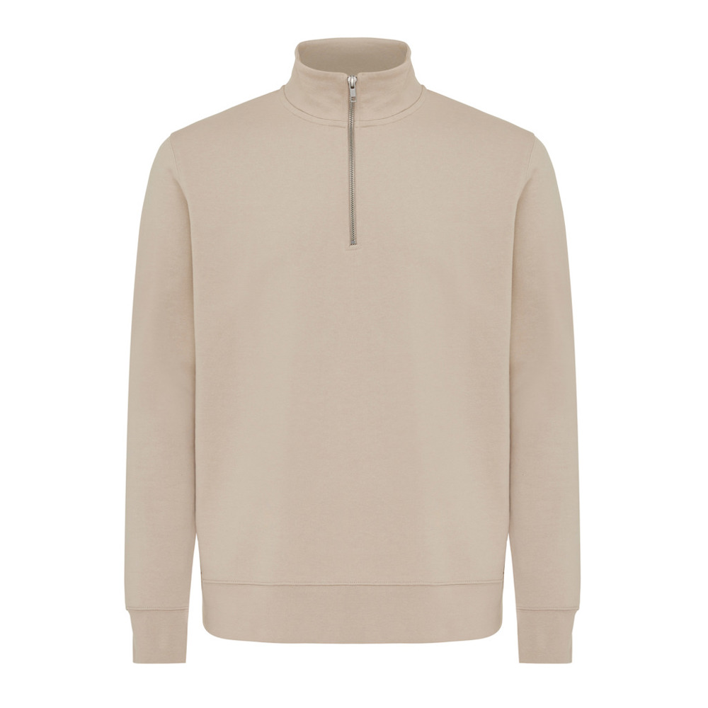 IQONIQ Elgon Quarter-Zip-Sweater aus rec. Baumwolle - desert (± PMS 14-0708 TCX)