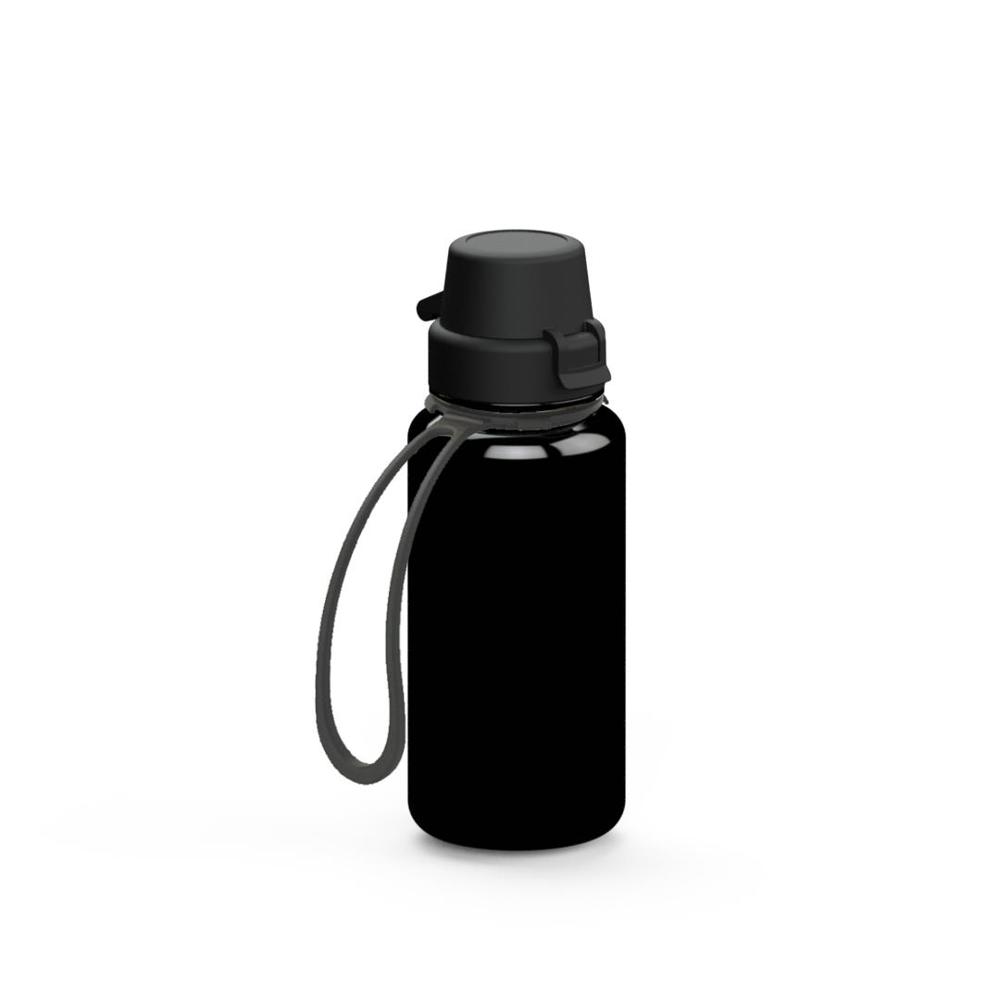Trinkflasche "School", 400 ml, inkl. Strap - Schwarz/Schwarz