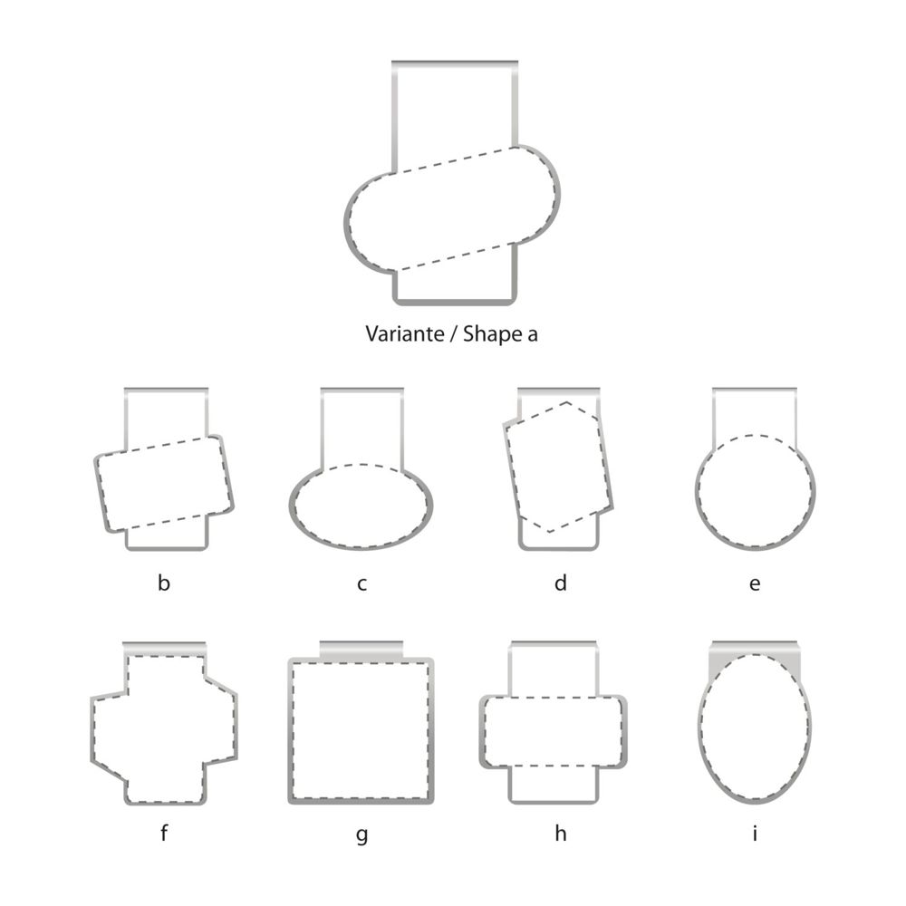 ROMINOX® Mehrweg-Büroklammer Shape Clip Variante A, idealer Mailingartikel für Dokumente, bis zu 18 Seiten Klemmkraft