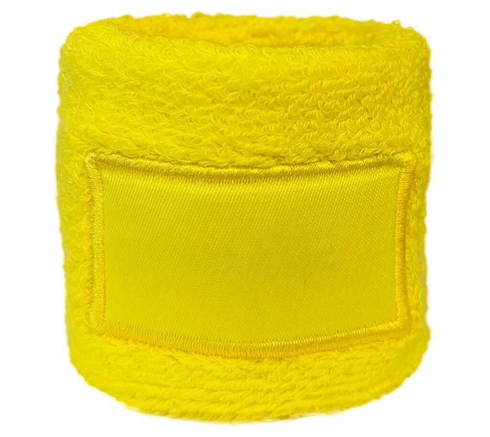 Frottier Armschweißband mit Label - Gelb (PMS 101c) / Gelb