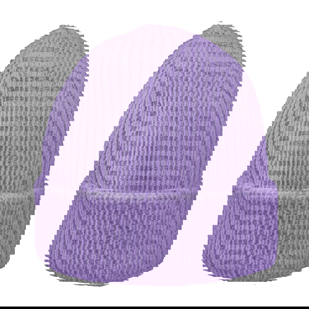 Luxury Fine Rib Beanie - lila