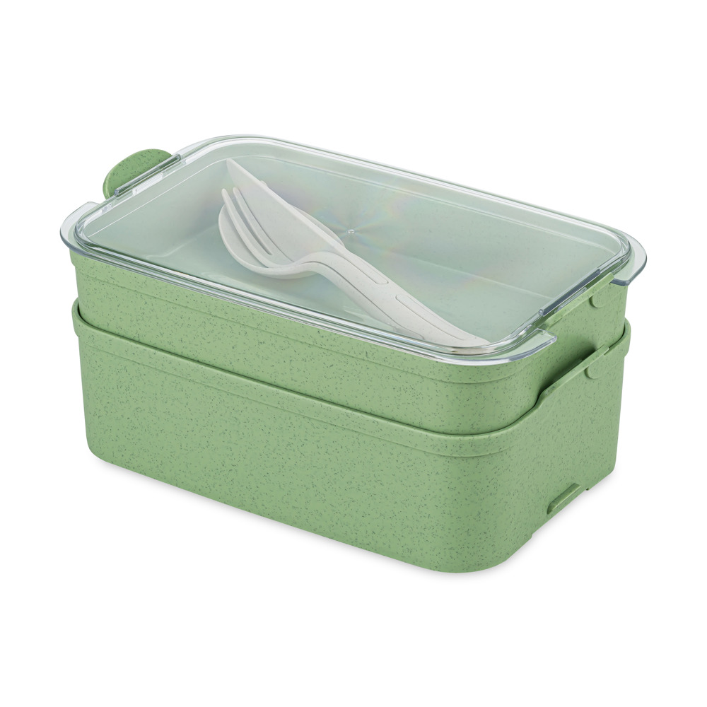 KOZIOL STAKK BENTOBOX READY - nature leaf green/crystal clear