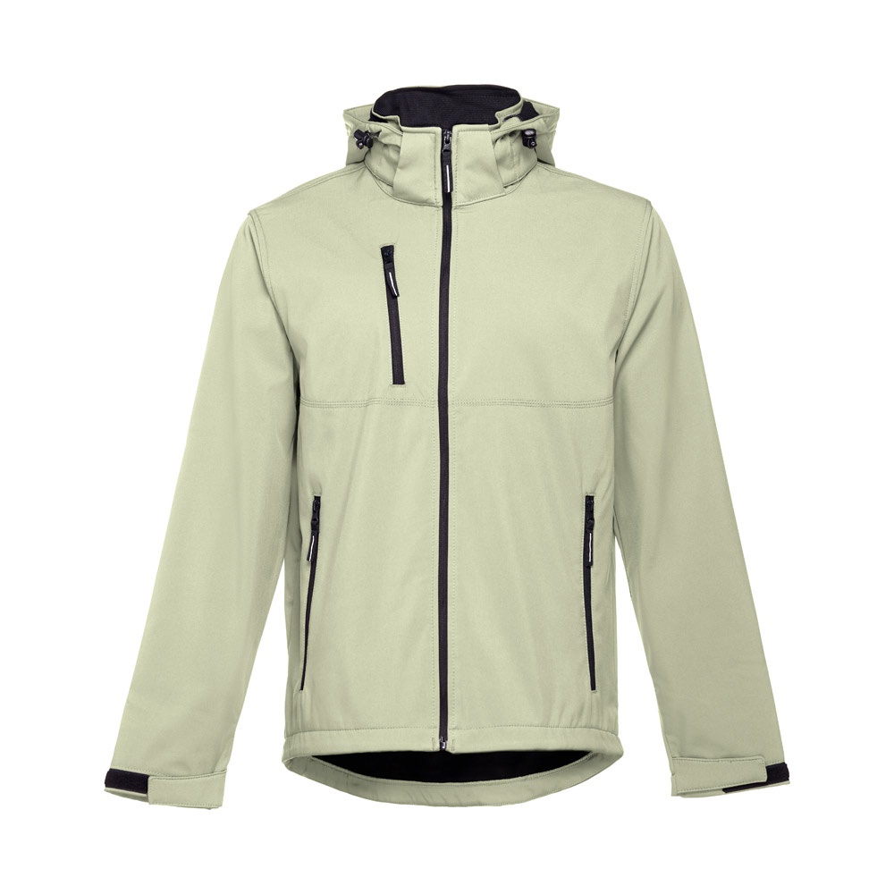 THC ZAGREB. Herren-Softshell-Jacke aus Polyester und Elastan - Pastellgrün