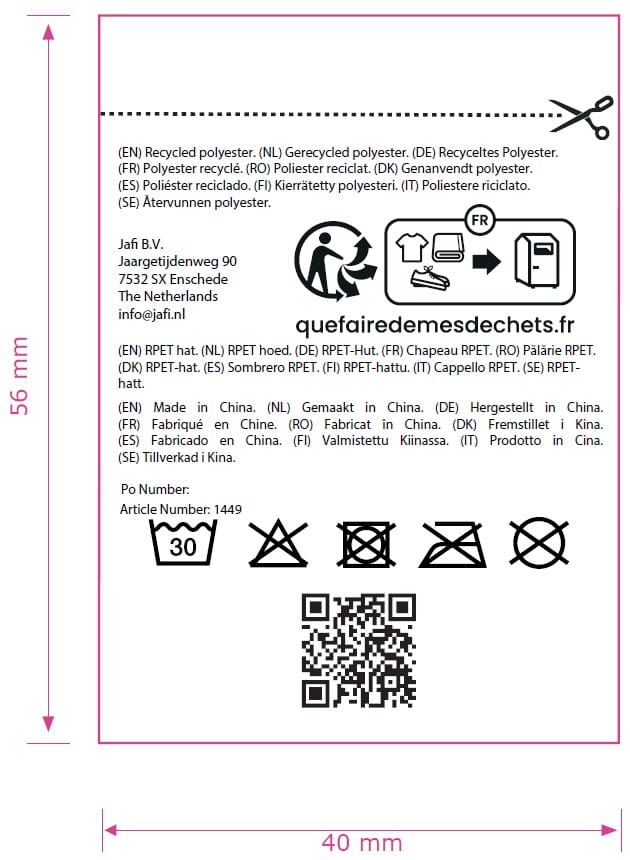 Strickmütze mit Label 100% rPET